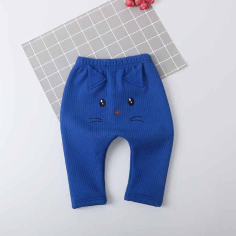 Children's plush embroidered leggings cotton soft pants